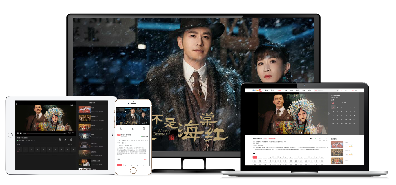 iTalkBB TV支持浏览器Web、iPhone App、Android手机App及iPad App，云端保存观看历史，网页手机平板多设备无缝切换观影